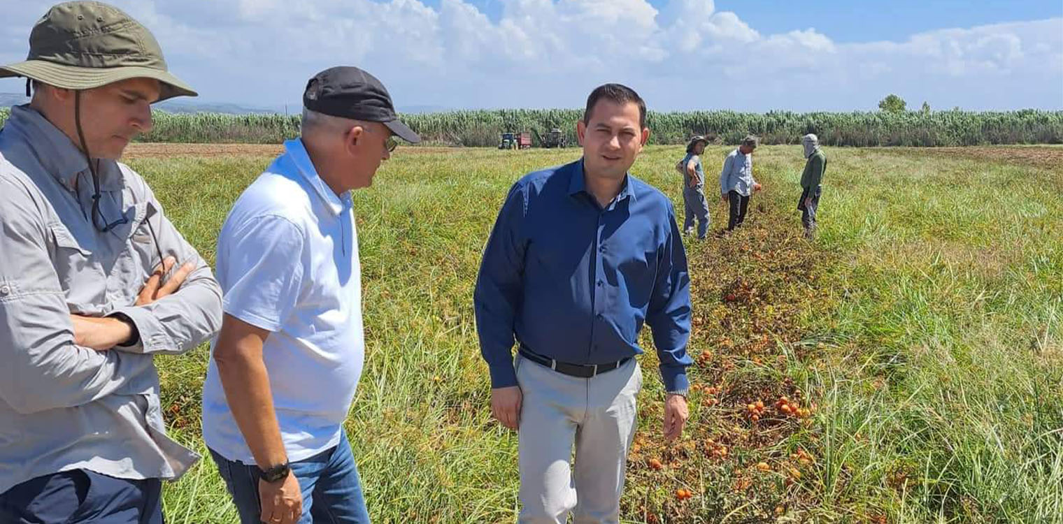Επίσκεψη αντιπεριφερειάρχη Αγροτικής Ανάπτυξης Θ. Βασιλόπουλου σε καλλιέργειες στο Καταράχι του δήμου Πύργου