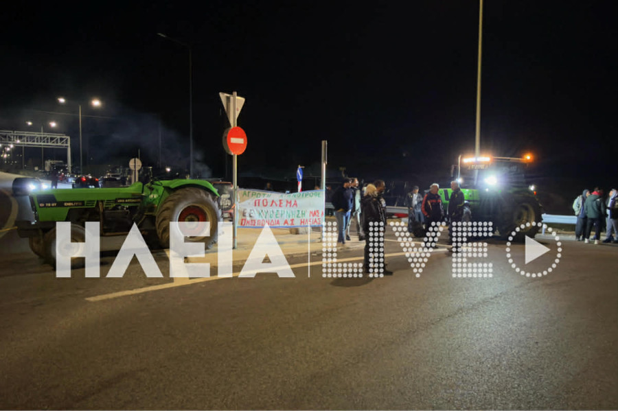 Μπλόκα τώρα σε Πύργο και Λεχαινά: Επέστρεψαν οι αγρότες της Ηλείας στους δρόμους