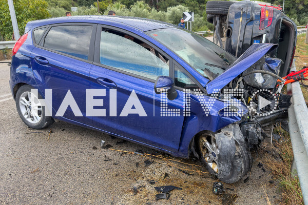 Ηλεία: Έξι τραυματίες σε μετωπική στην ΕO Πύργου - Κυπαρισσίας (photos &amp; video)